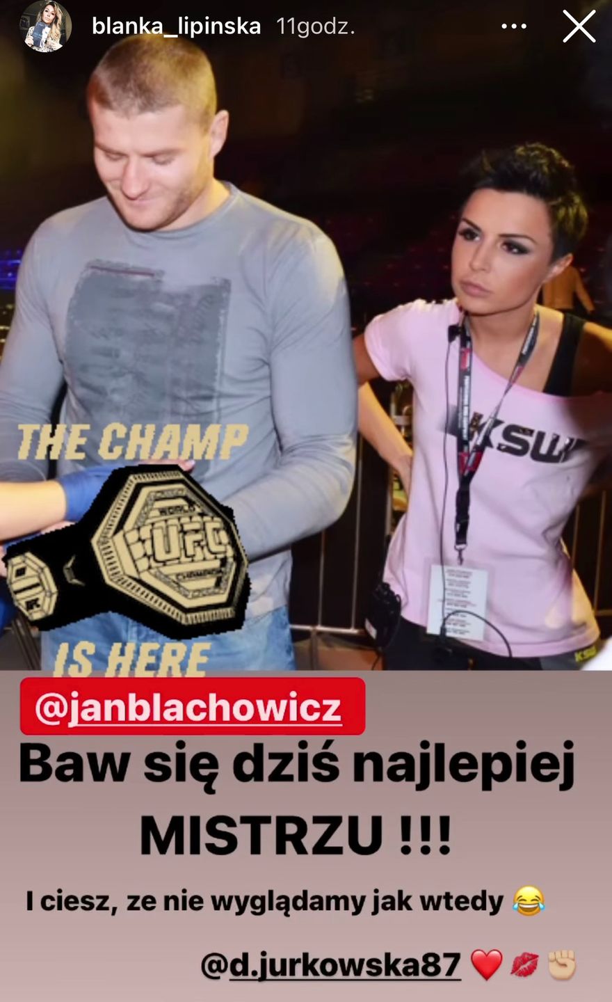 Blanka Lipińska i Jan Błachowicz w 2013 roku
