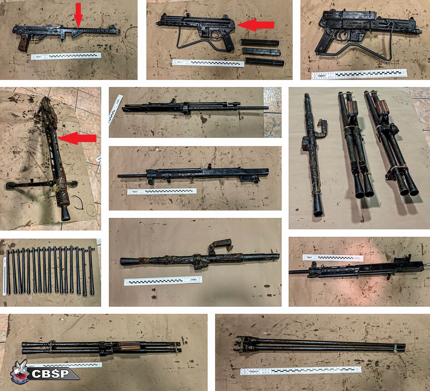 Broń zabezpieczona przez funkcjonariuszy CBŚP obejmuje m.in. pistolety maszynowe PPS, Walther MPL czy uniwersalny karabin maszynowy MG42 zwany "piłą Hitlera".