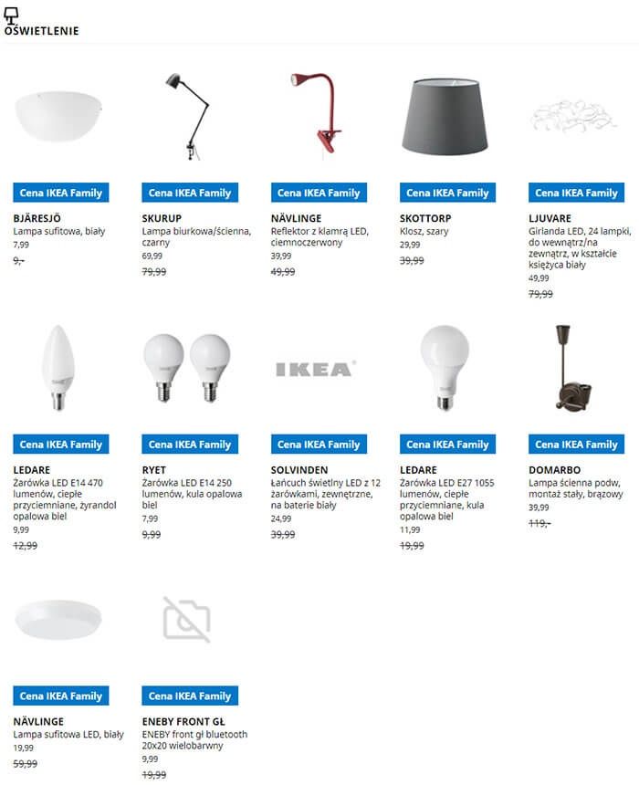 Wyprzedaż IKEA Lublin, dział OŚWIETLENIE