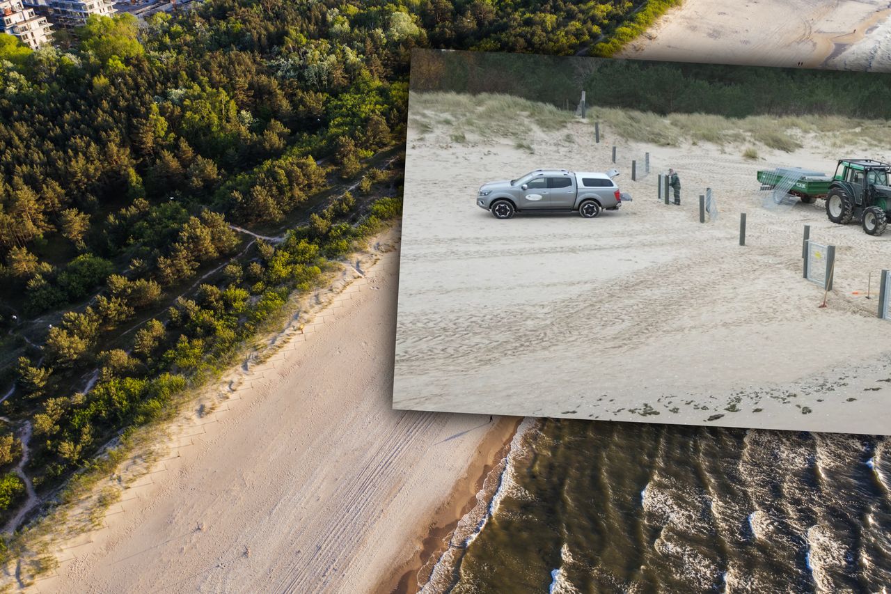 Płot na plaży w Świnoujściu. Postawili go Niemcy