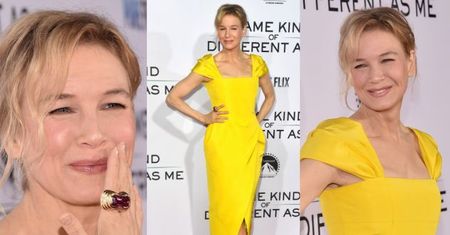 48-letnia Renee Zellweger próbuje się uśmiechać... (ZDJĘCIA)