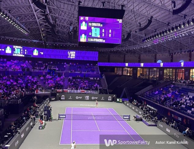 King Saud University Indoor Arena podczas meczu Igi Świątek z Jeleną Rybakiną