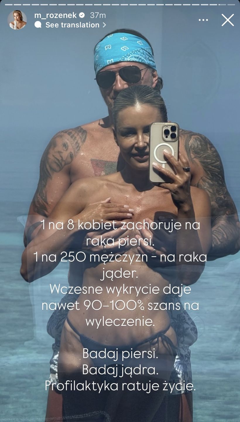 Małgorzata Rozenek topless i Radek Majdan zachęcają do badań