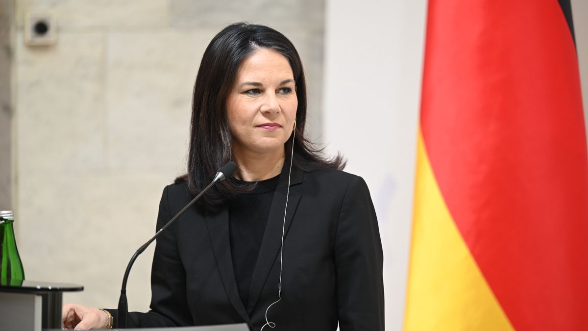 KYIV, UKRAINE - APRIL 1: Minister of Foreign Affairs of Germany Annalena Baerbock during a joint press conference with Minister of Foreign Affairs of Ukraine Andrii Sybiha (not pictured) on April 1, 2025 in Kyiv, Ukraine. Minister of Foreign Affairs of Germany Annalena Baerbock, during her visit, emphasized Germany's unwavering support for Ukraine, which will continue even after the change of government in Berlin. Baerbock also urged not to fall for Putin's tricks in the ceasefire negotiations. (Photo by Eduard Kryzhanivskyi/Ministry of Foreign Affairs of Ukraine/Global Images Ukraine via Getty Images)