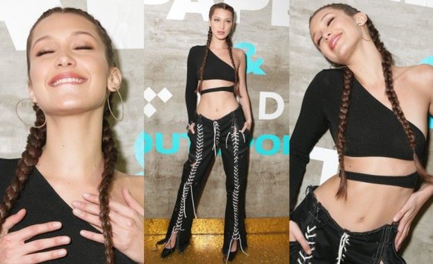 Bella Hadid chwali się brzuchem na ściance