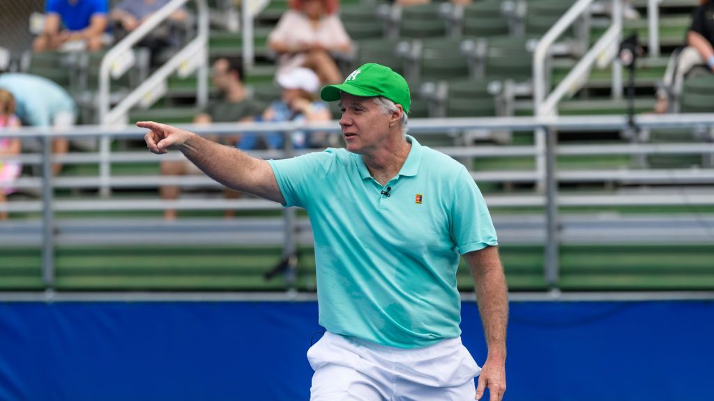 Patrick McEnroe podczas pokazowej imprezy w Delray Beach w 2019 roku