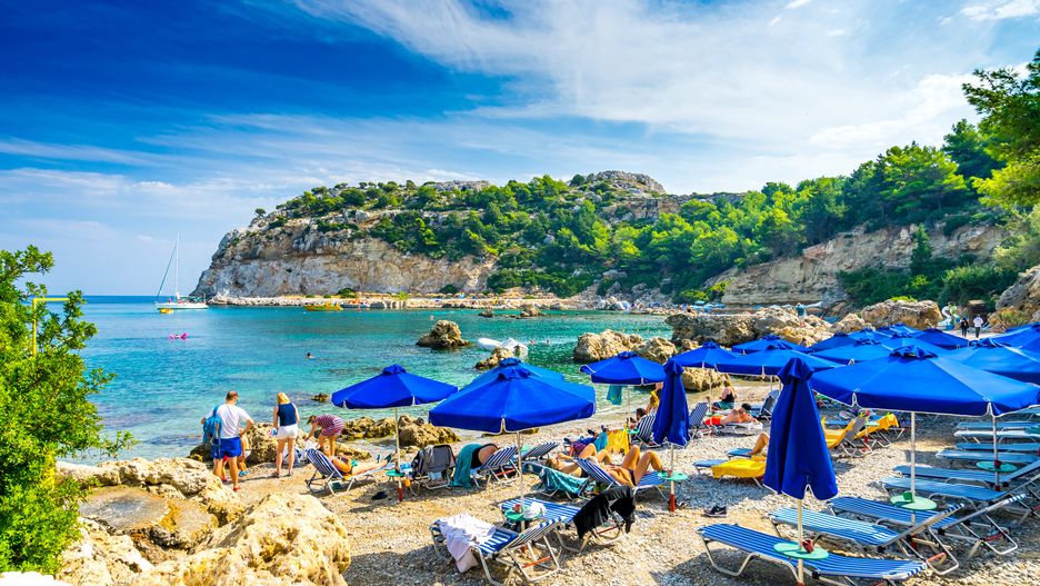 Plaża w okolicy Faliraki na Rodos