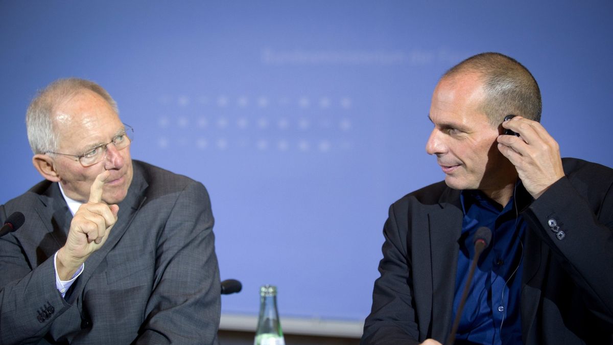 Wolfgang Schaeuble i Janis Warufakis.