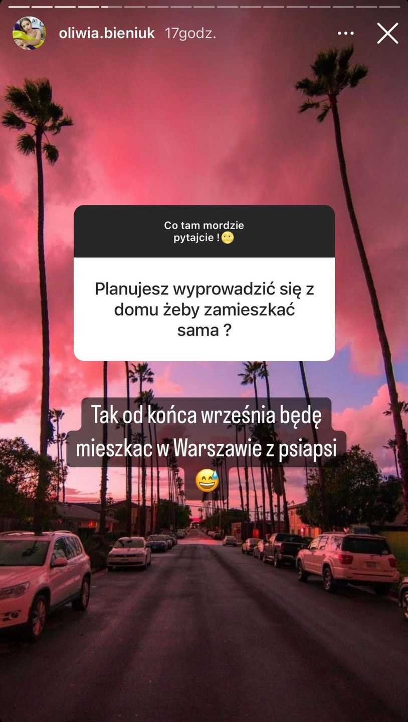 Oliwia Bieniuk o przeprowadzce 