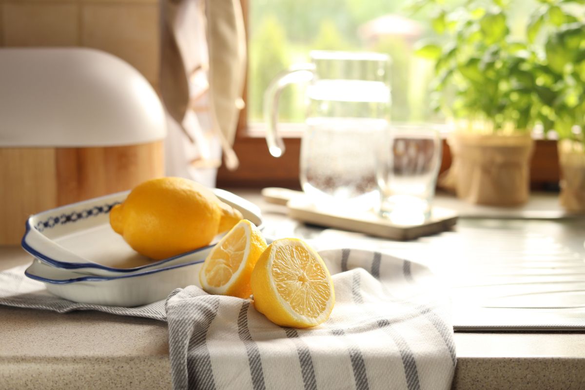 It's best to keep lemons separately on the kitchen counter.