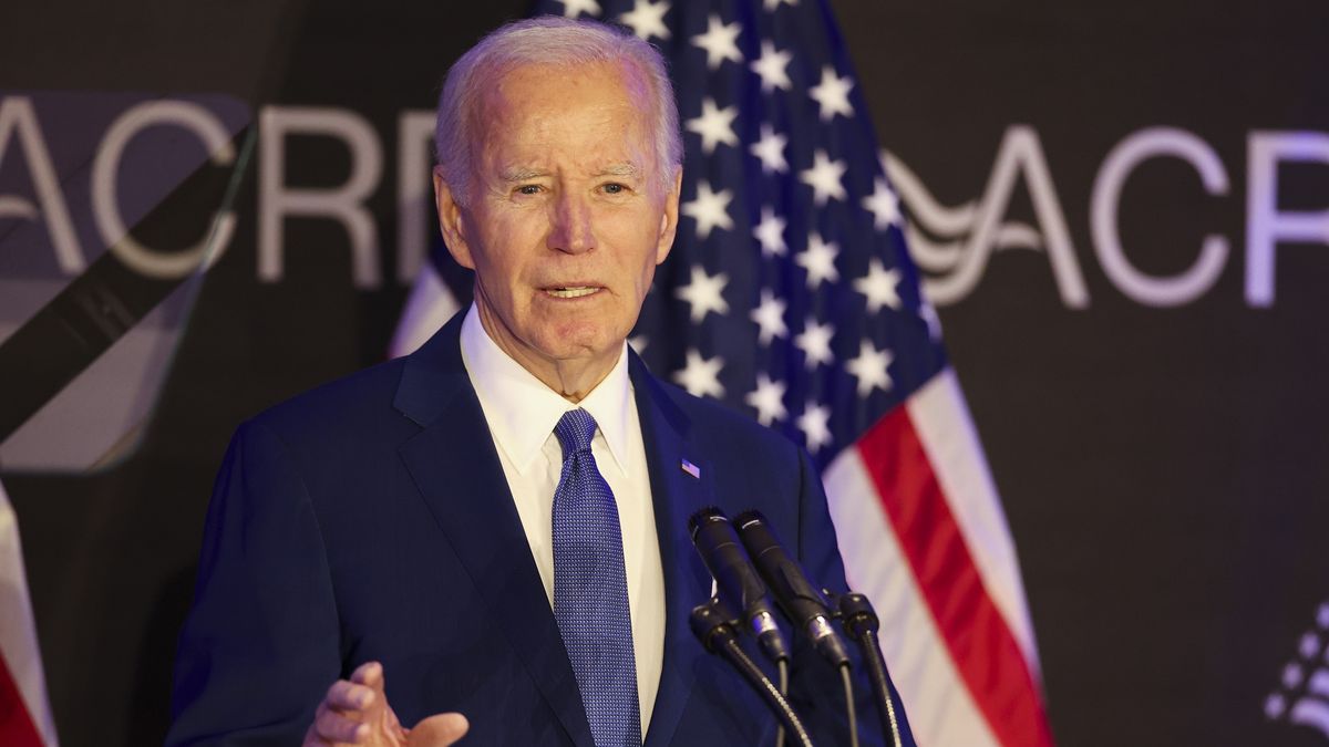 Former President Joe Biden speaks during the Advocates, Counselors, and Representatives for the Disabled bipartisan conference at the Sofitel Chicago Magnificent Mile on Tuesday, April 15, 2025. It was his first major speaking appearance since leaving office in January. (Eileen T. Meslar/Chicago Tribune/Tribune News Service via Getty Images)
