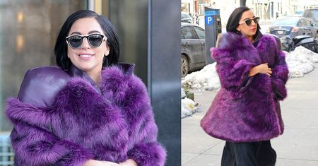Gaga w fioletowym futrze (ZDJĘCIA)