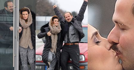 Podniecony Sławomir całuje żonę na tle brudnego Volkswagena (ZDJĘCIA)