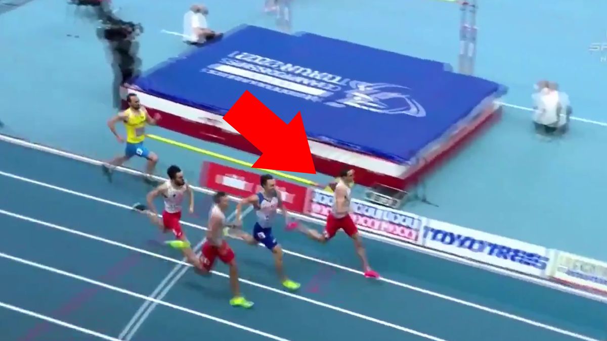 Twitter / TVP Sport / Finisz biegu na 800 metrów na HME 2021 w Toruniu