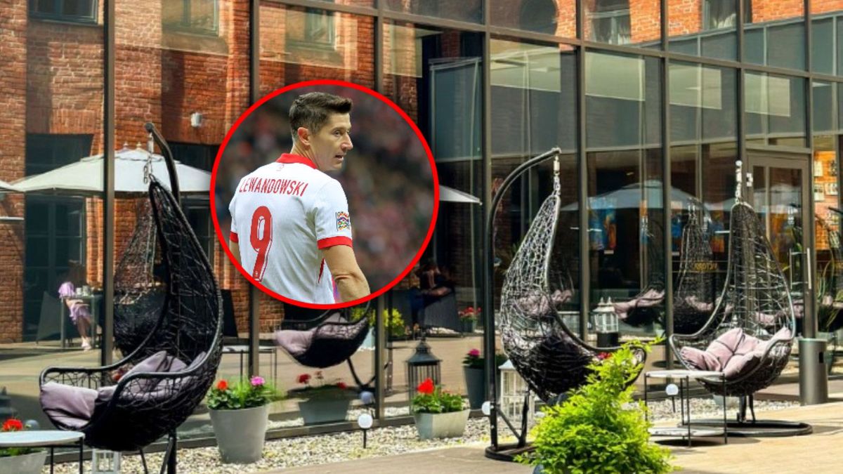 Instagram / victoriahotelkaunas/ WP SportoweFakty/ Mateusz Czarnecki / Na zdjęciu: hotel Victoria w Kownie/ w ramce: Robert Lewandowski