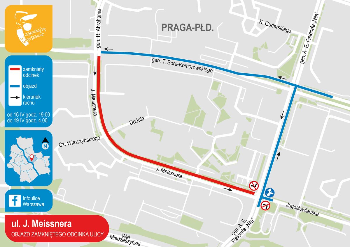 Warszawa. W weekend rozpocznie się wymiana nawierzchni ul. Meissnera