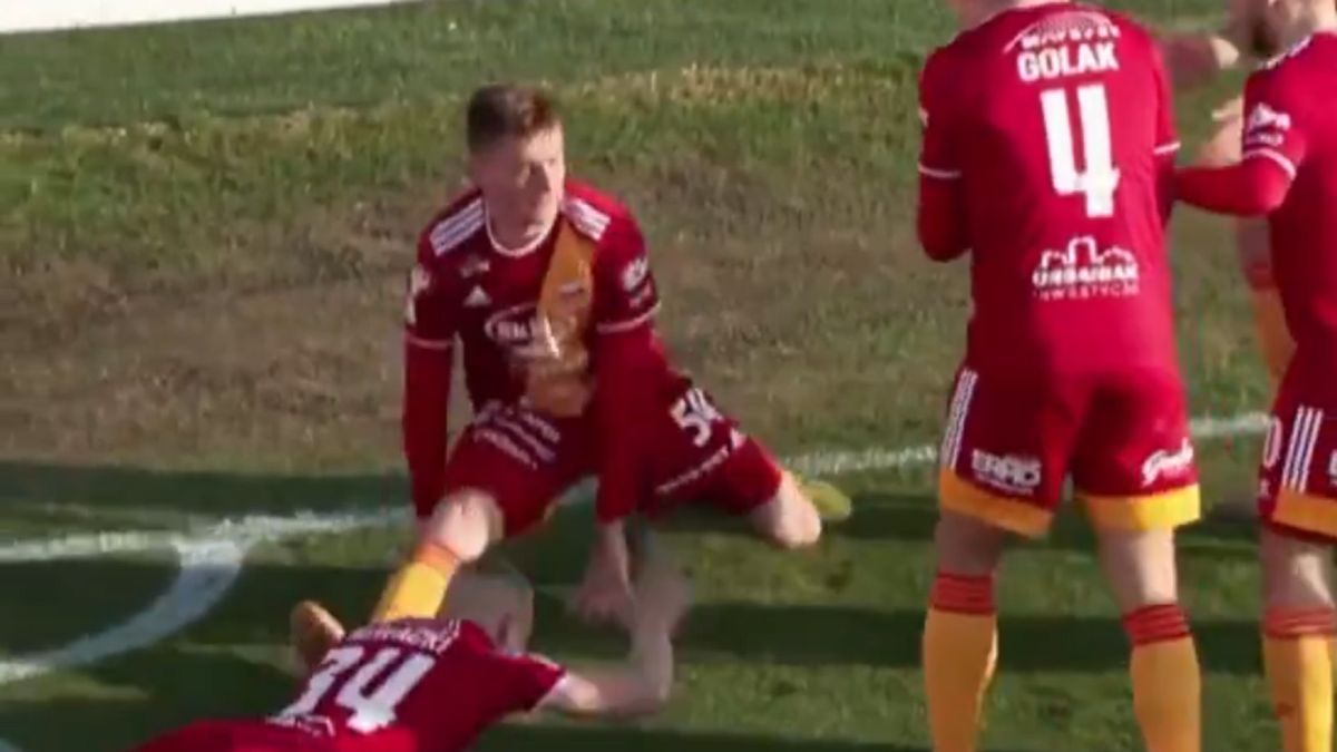 Archiwum prywatne / TVP Sport / Na zdjęciu: Cieszynka piłkarzy Chojniczanki.