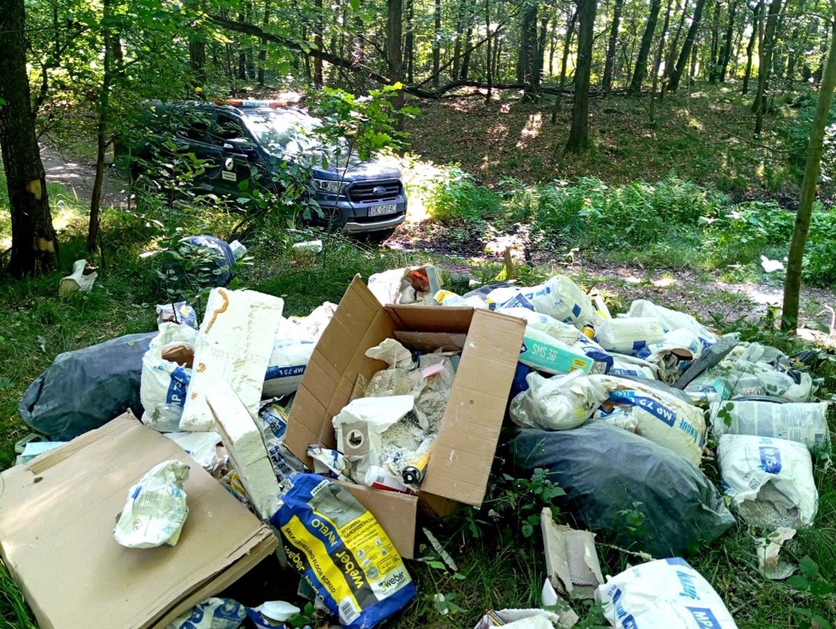 "Haniebne". Oto, co znaleźli w lesie. Leśnicy pokazali zdjęcia