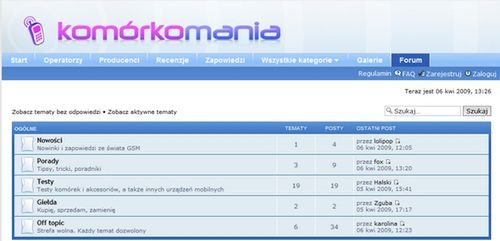 Zapraszamy na forum Komórkomanii 1
