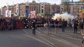 Separatyści zaatakowali kibiców. Starcia podczas marszu jedności w Charkowie