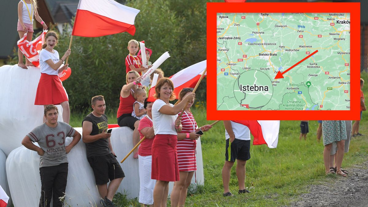 Kibice wspierający kolarzy uczestniczących w wyścigu Tour de Pologne