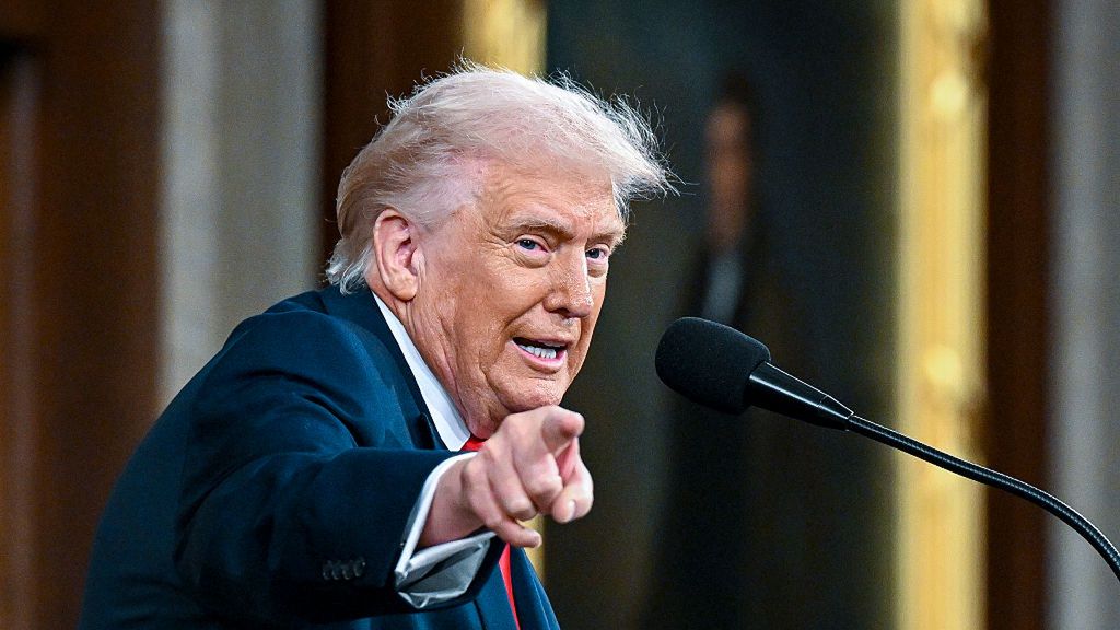 President Trump Delivers The State Of The Union Address
WASHINGTON, DC - FEBRUARY 24:  U.S. President Donald Trump delivers the State of the Union address during a joint session of Congress in the House Chamber at the Capitol on February 24, 2026 in Washington, DC. Trump delivered his address days after the Supreme Court struck down the administration's tariff strategy, and amid a U.S. military buildup in the Persian Gulf threatening Iran. (Photo by Kenny Holston-Pool/Getty Images)
Pool