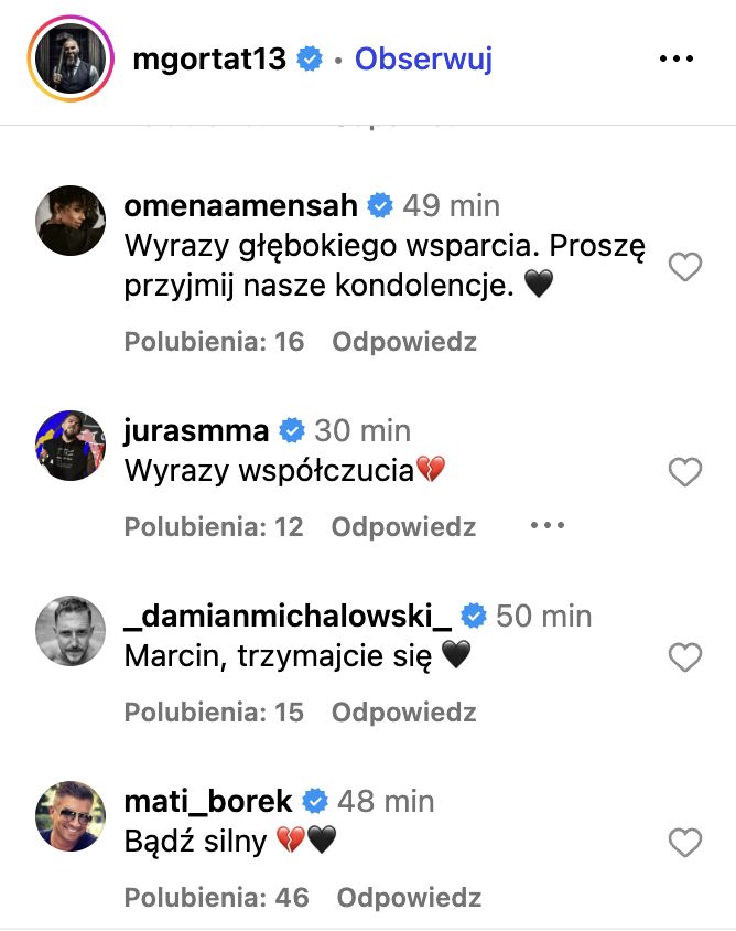 Gwiazdy składają kondolencje Marcinowi Gortatowi