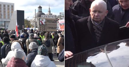 15. rocznica katastrofy smoleńskiej. Emocje przed pomnikiem. Mina Kaczyńskiego mówi wiele