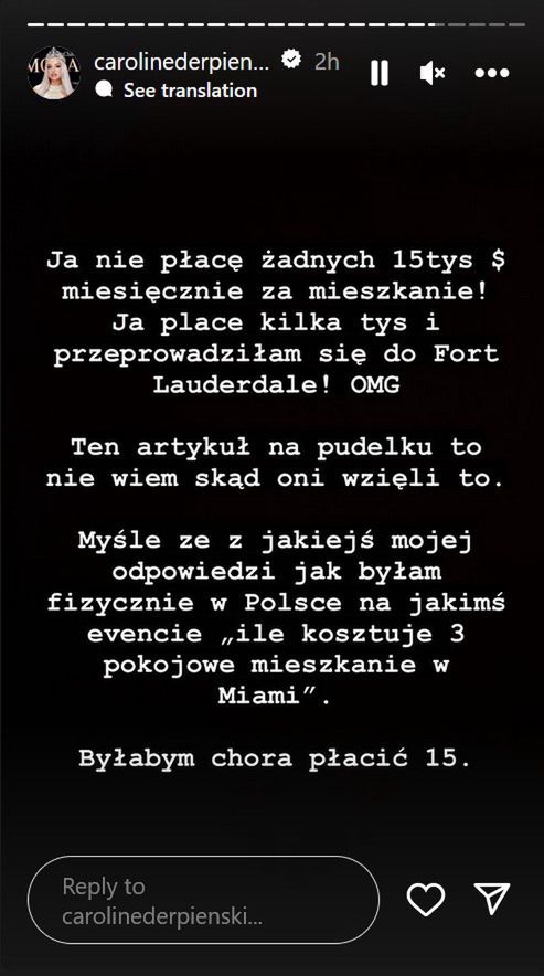 Caroline Derpienski zdementowała medialne pogłoski