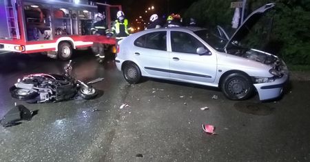 Śledziejowice. Zderzenie skutera z autem. Pomocy udzielał przejeżdżający w pobliżu lekarz
