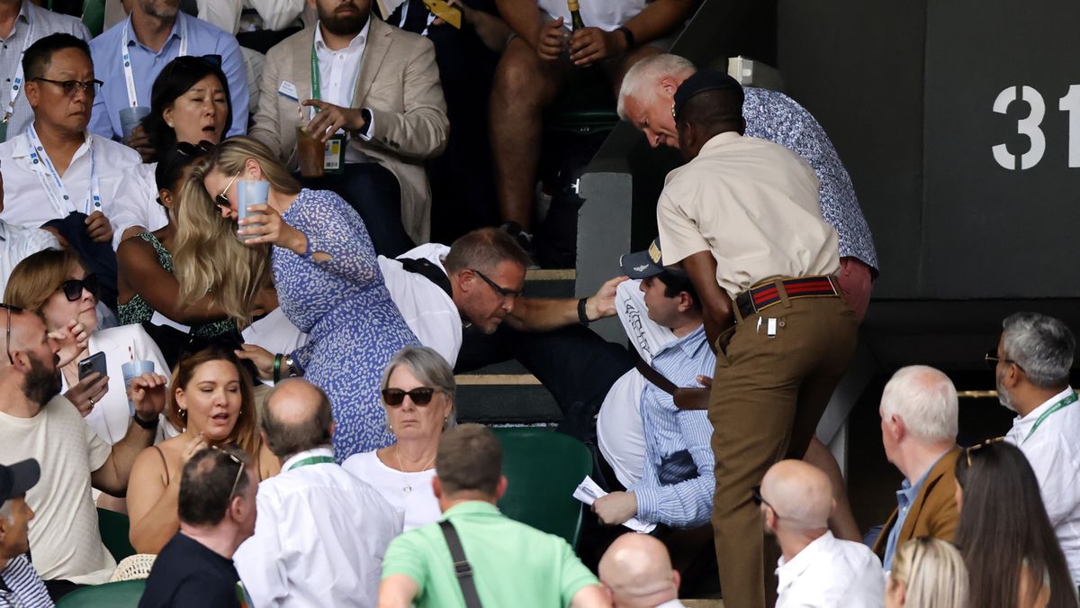 Kibic wyrzucony podczas finału Wimbledonu pomiędzy Djokoviciem i Kyrgiosem