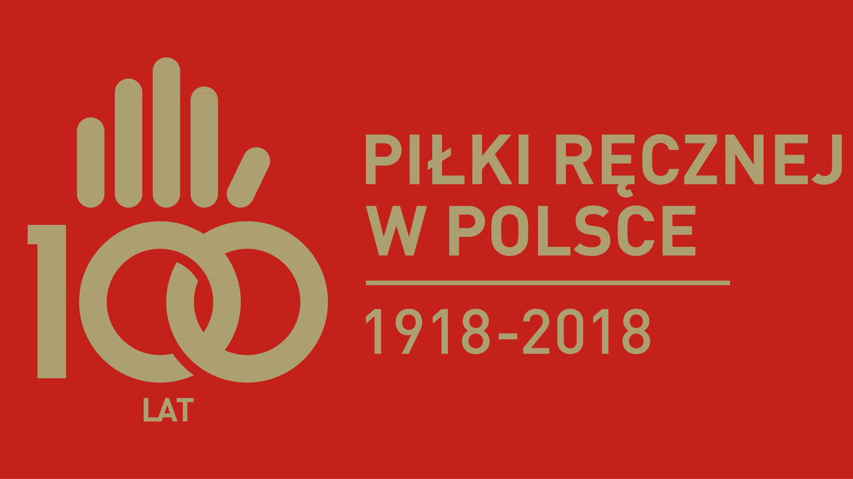 Jubileuszowy logotyp na 100-lecie piłki ręcznej w Polsce