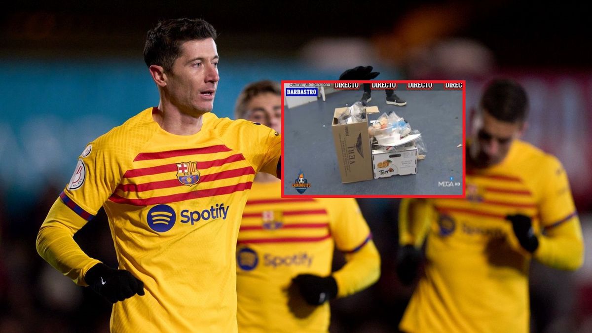 Zdjęcie okładkowe artykułu: Getty Images / Alex Caparros/Getty Images/ twitter.com/elchiringuitotv / Na zdjęciu: Robert Lewandowski/ kadr z szatni FC Barcelony