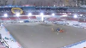 Pracują nawet w nocy. Do sieci trafiło nagranie, jak wygląda stadion Barcelony