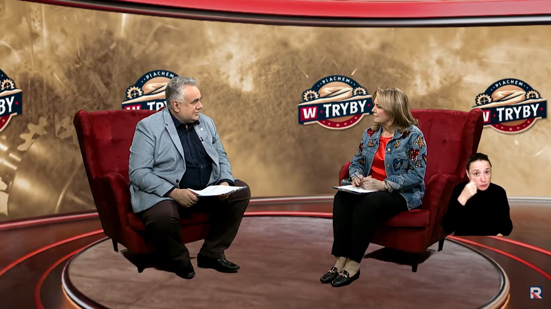 Tomasz Sakiewicz i Danuta Holecka w programie "Piachem w tryby"