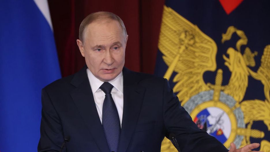 Russian President Vladimir Putin Attends The Annual Meeting Of The Interior Ministry Board
MOSCOW, RUSSIA - MARCH 5: (RUSSIA OUT) Russian President Vladimir Putin speaks during the Expanded Board of the Ministry on March 5, 2025, in Moscow, Russia. Putin visited the headquarters of Russian Police for an annual speech. (Photo by Contributor/Getty Images)
Contributor