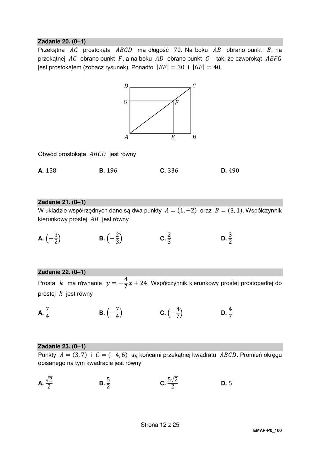 Matura poprawkowa 2021. Matematyka