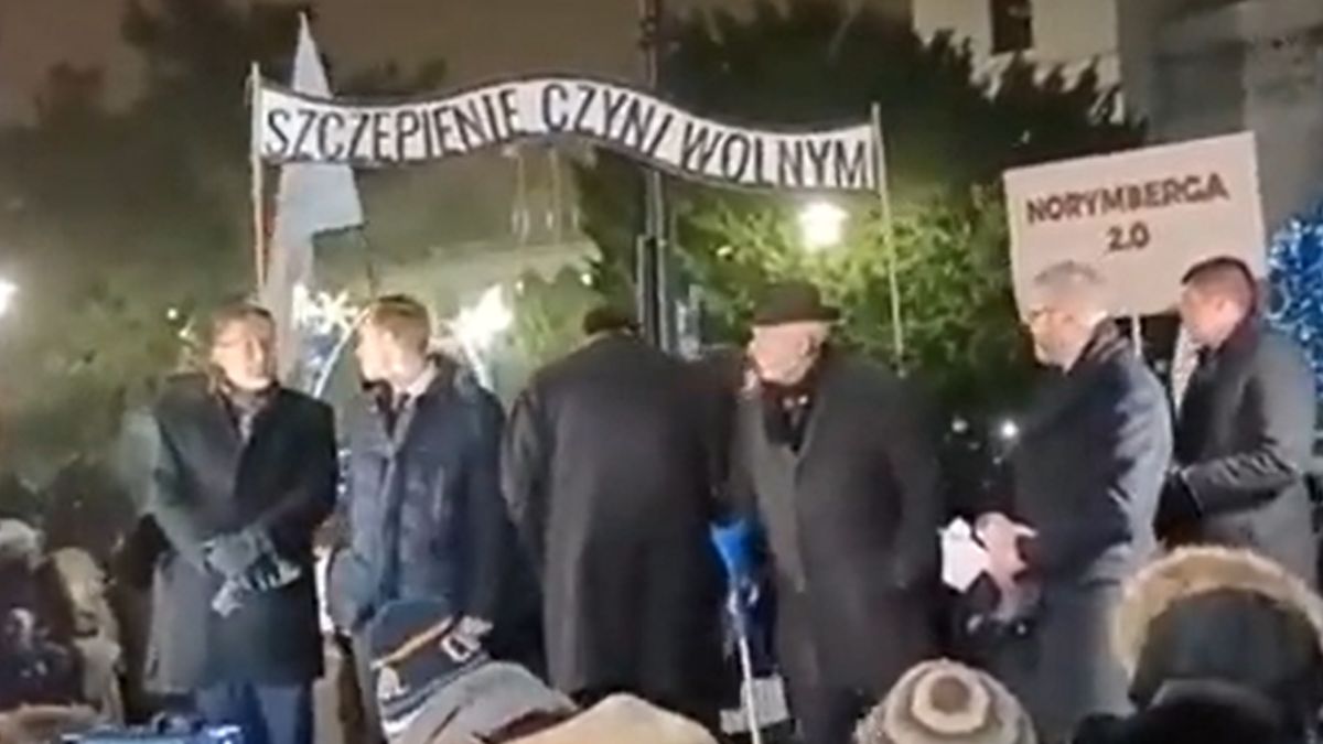 Skandaliczny transparent na proteście Konfederacji 