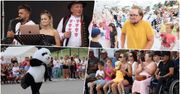 Wielka wakacyjna Potupajka w  Bobowej. Na plenerowej scenie gwiazdy muzyki weselnej, przed sceną tłumy słuchaczy