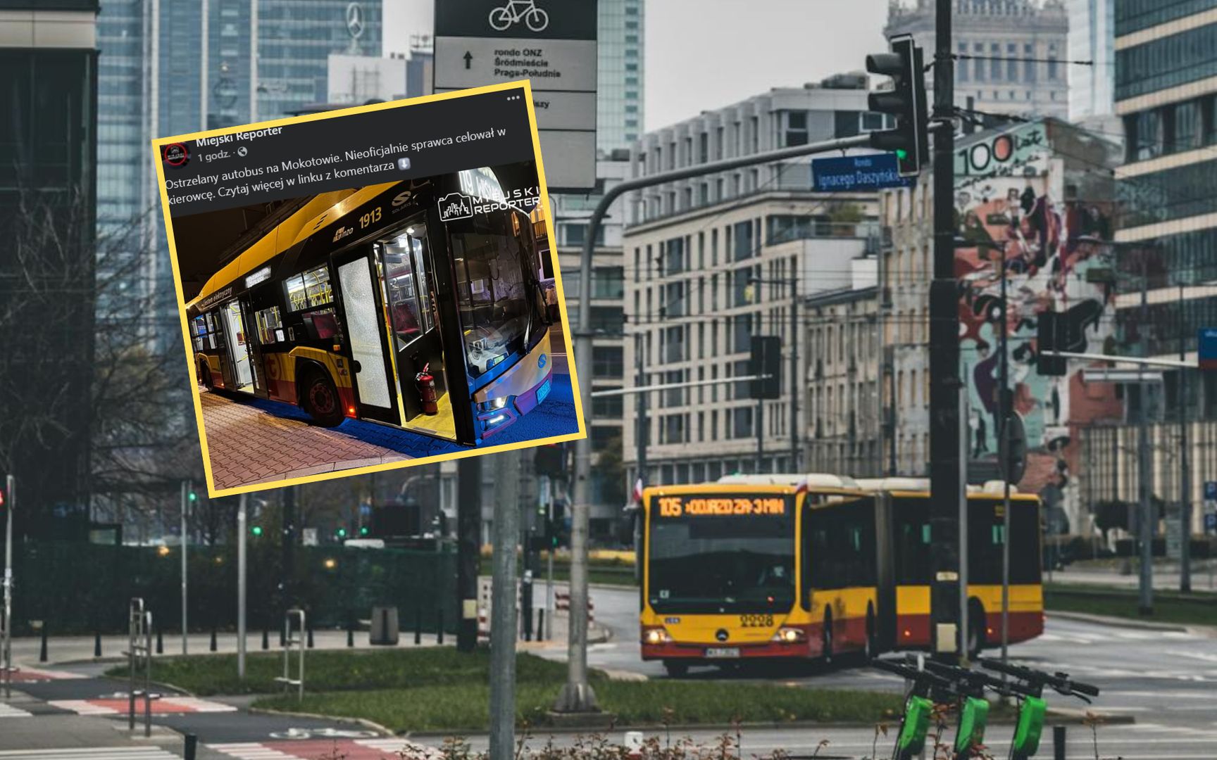 Atak w Warszawie. Autobus miejski został ostrzelany