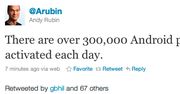 Andy Rubin: 300 000 aktywacji Androidów dziennie