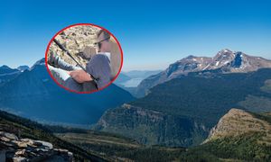 Turysta przeszedł 16 km z kijkiem trekkingowym przebitym przez tułów