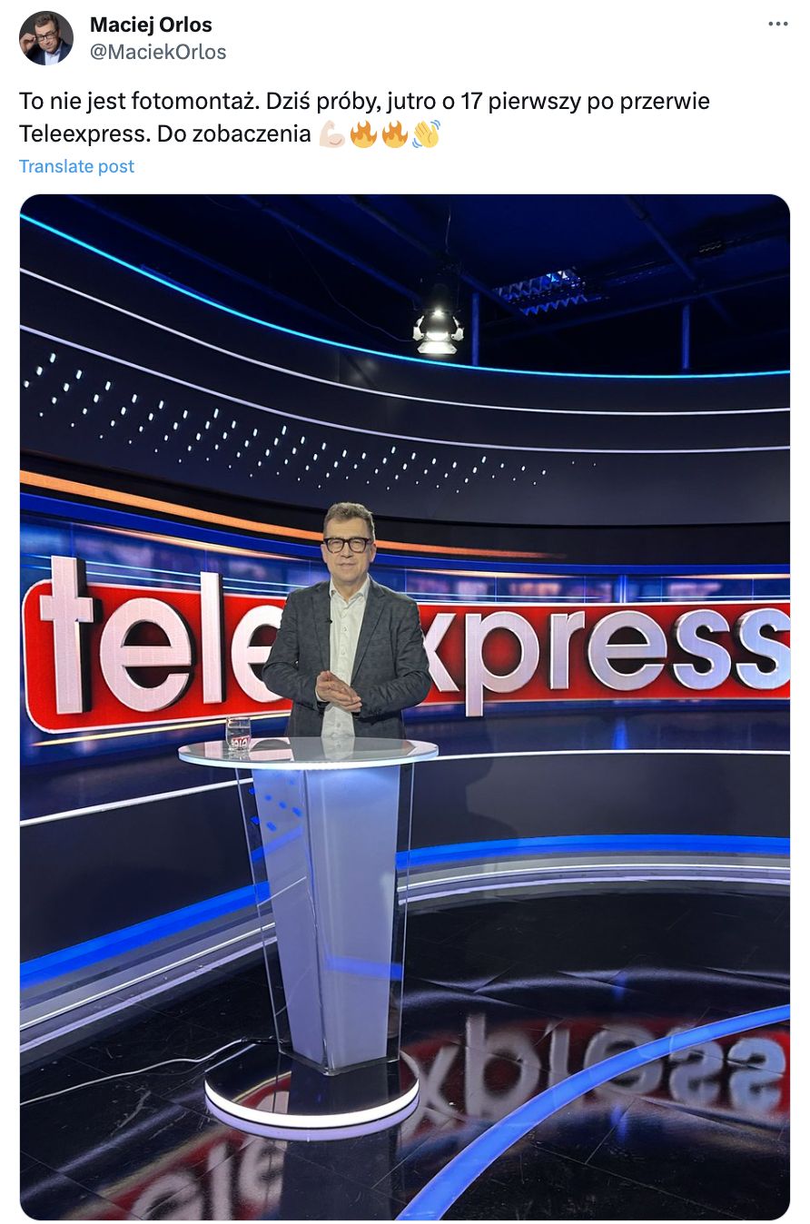 Maciej Orłoś wraca do TVP