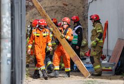 Szukają człowieka w gruzach kamienicy. Akcja ratunkowa w Łodzi