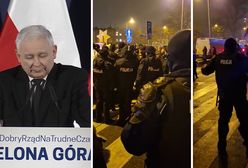 Protesty i zatrzymania przed wiecem PiS. "Jak stan wojenny"