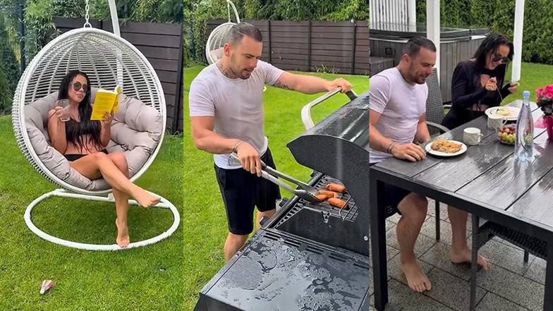 Greg Collins i Sylwia Bomba grilują w deszczu