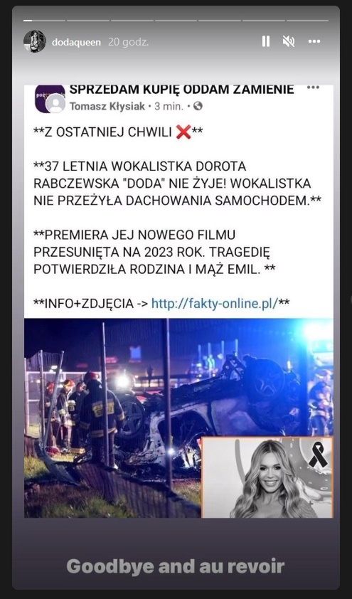 Fake news o śmierci Dody 