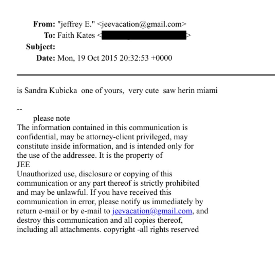 Ujawniony dokument z korespondencją Jeffreya Epsteina