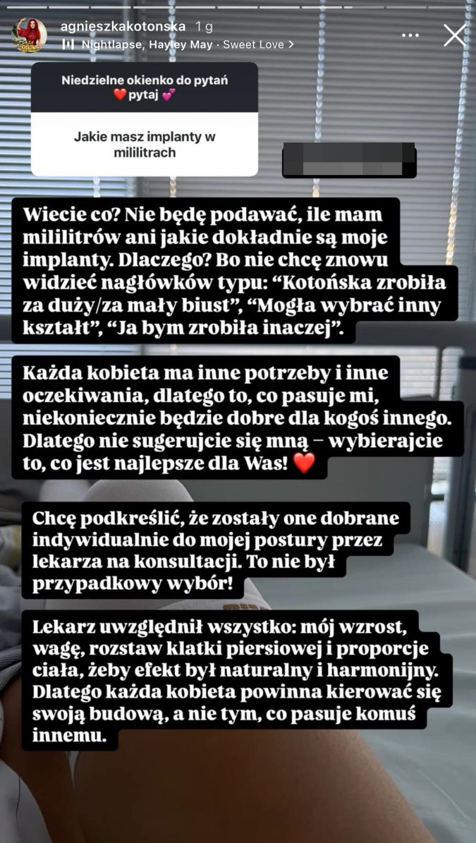 Agnieszka Kotońska o biuście
