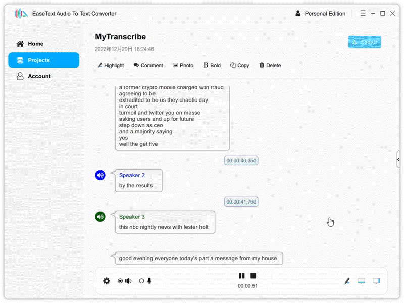 EaseText Audio to Text Converter